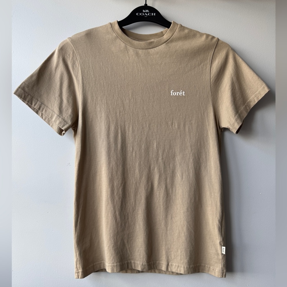 Forét Organic Cotton T-Shirt - Size XS - Tan/Beige